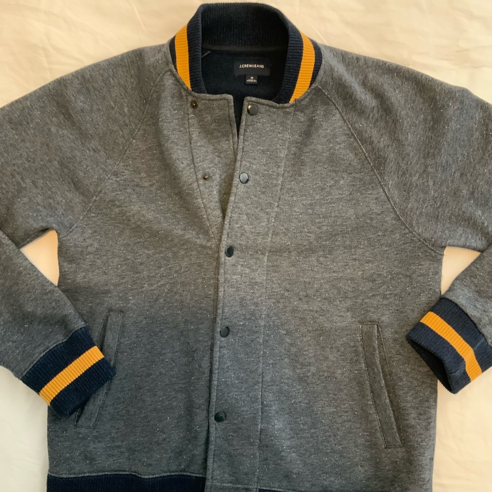 JCrew fleece baseball jacket